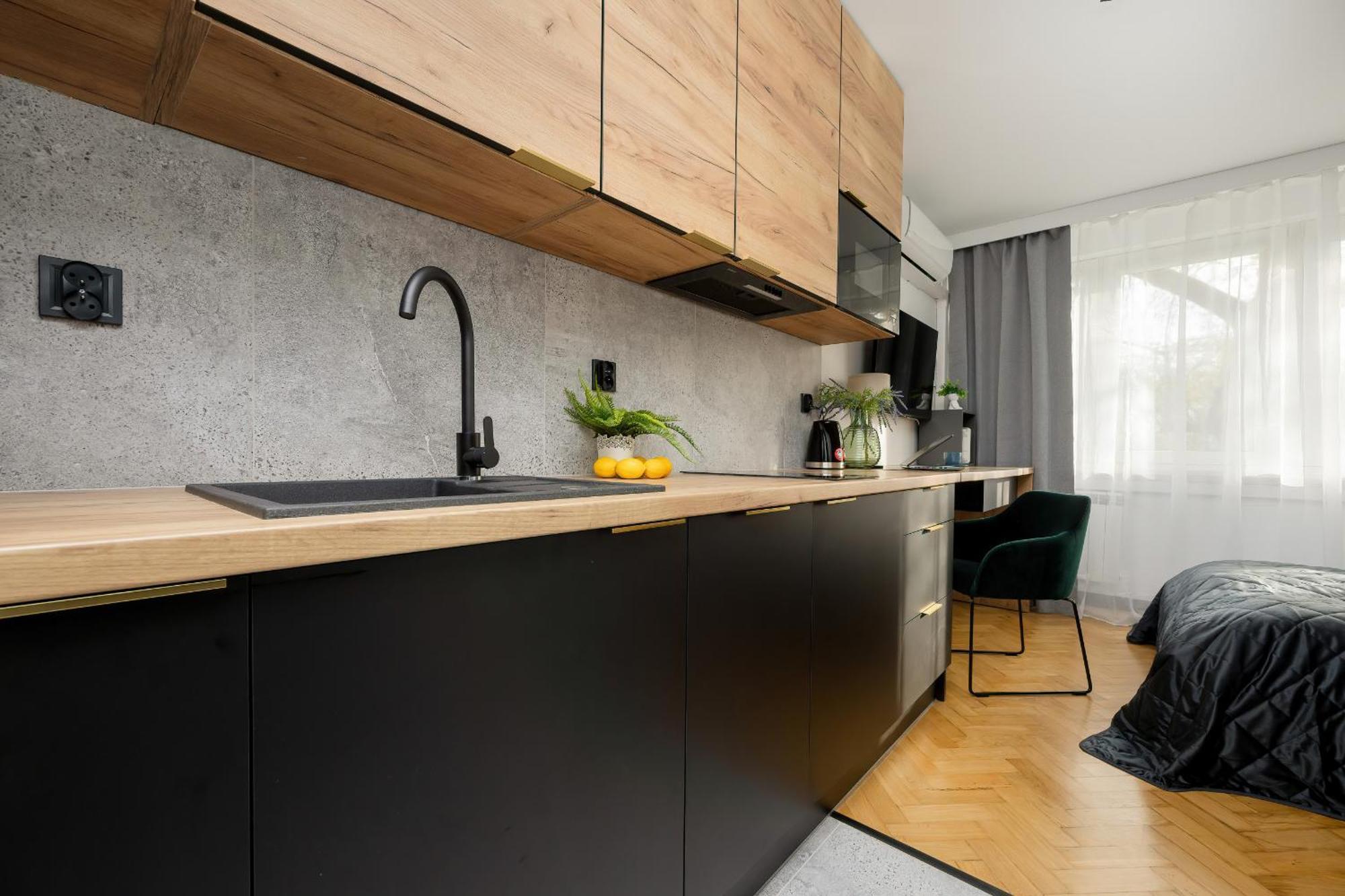 Modern Black & Wooden Apartment Warsaw Near The Airport By Noclegi Renters Exterior photo